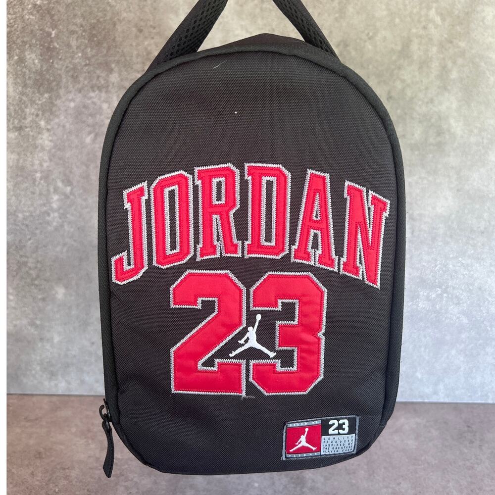 NIKE AIR JORDAN Jersey 23 Zip Insulated Lunch Bag Box Black Red school/work